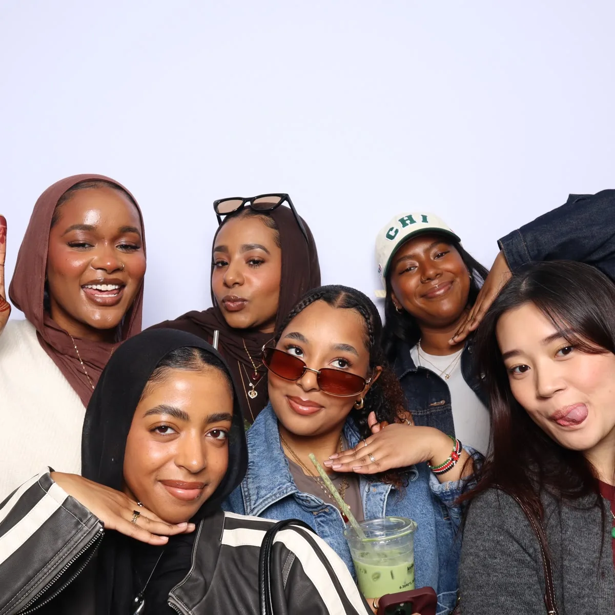 Guests posing at Clutch City luxury photo booth Houston TX